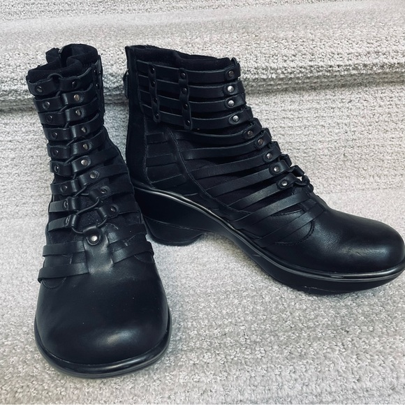 Jambu Candy Adventure Designs Black Leather Upper Insole Moto Zip Back Boots - Picture 1 of 8